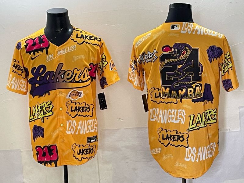 Men 2025 Los Angeles Lakers Blank Yellow NBA Nike jersey 06->->NBA Jersey